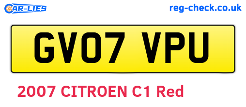 GV07VPU are the vehicle registration plates.