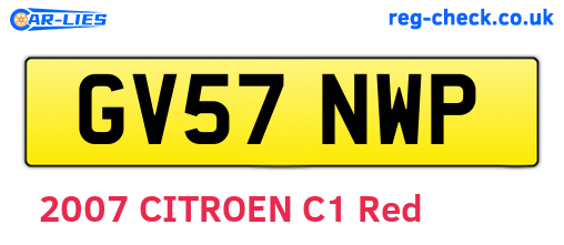 GV57NWP are the vehicle registration plates.