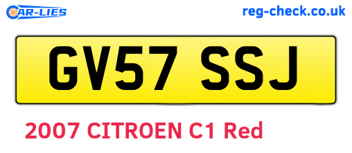 GV57SSJ are the vehicle registration plates.