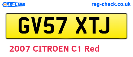 GV57XTJ are the vehicle registration plates.