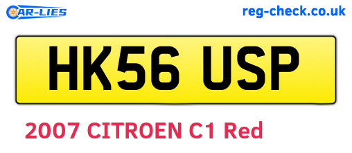 HK56USP are the vehicle registration plates.
