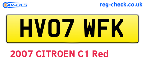 HV07WFK are the vehicle registration plates.