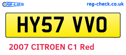HY57VVO are the vehicle registration plates.