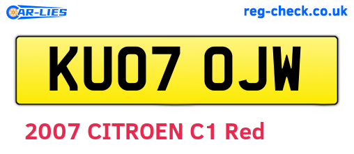 KU07OJW are the vehicle registration plates.
