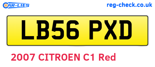 LB56PXD are the vehicle registration plates.