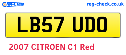 LB57UDO are the vehicle registration plates.