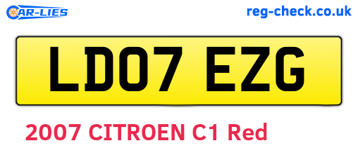 LD07EZG are the vehicle registration plates.