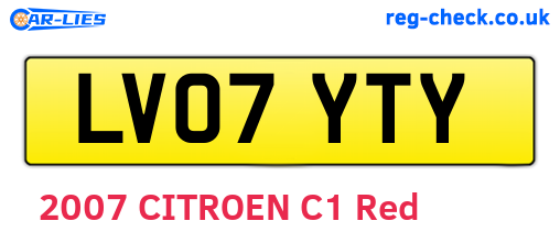 LV07YTY are the vehicle registration plates.