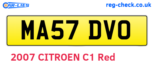 MA57DVO are the vehicle registration plates.