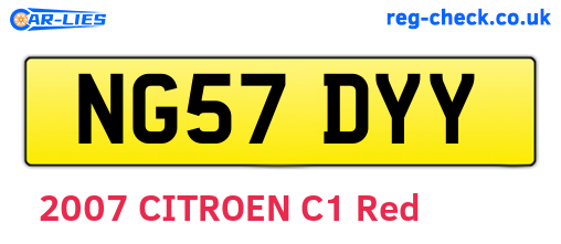NG57DYY are the vehicle registration plates.