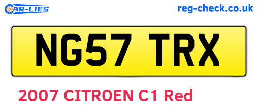 NG57TRX are the vehicle registration plates.