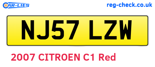 NJ57LZW are the vehicle registration plates.
