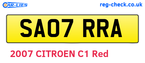 SA07RRA are the vehicle registration plates.