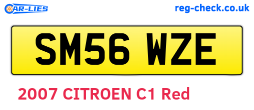 SM56WZE are the vehicle registration plates.