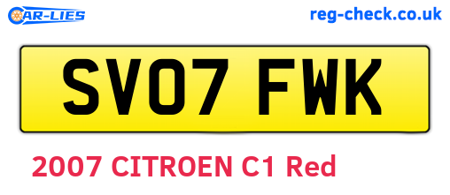 SV07FWK are the vehicle registration plates.