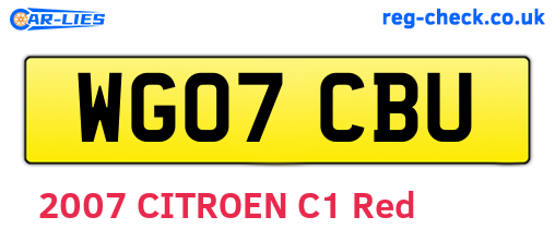 WG07CBU are the vehicle registration plates.