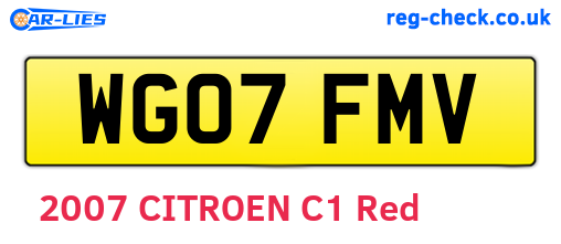 WG07FMV are the vehicle registration plates.