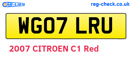 WG07LRU are the vehicle registration plates.