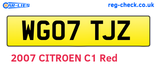 WG07TJZ are the vehicle registration plates.