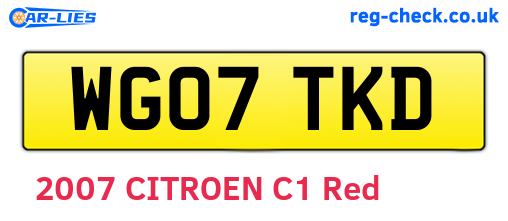 WG07TKD are the vehicle registration plates.