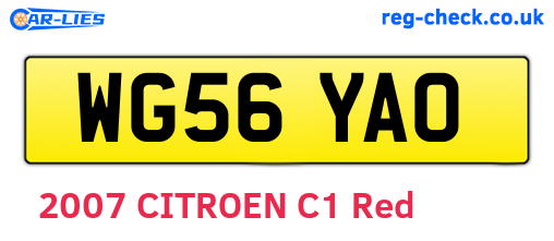 WG56YAO are the vehicle registration plates.