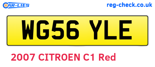 WG56YLE are the vehicle registration plates.