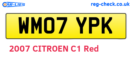 WM07YPK are the vehicle registration plates.