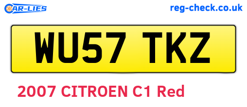 WU57TKZ are the vehicle registration plates.