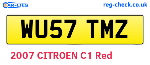 WU57TMZ are the vehicle registration plates.
