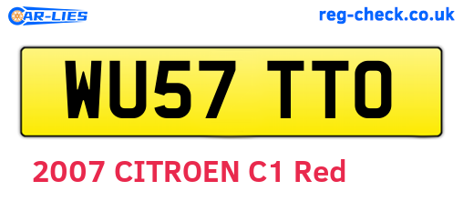 WU57TTO are the vehicle registration plates.