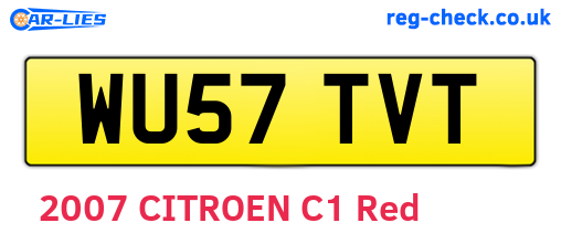WU57TVT are the vehicle registration plates.