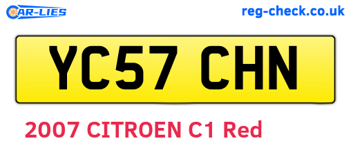 YC57CHN are the vehicle registration plates.