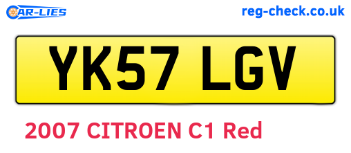 YK57LGV are the vehicle registration plates.