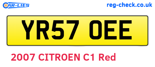 YR57OEE are the vehicle registration plates.