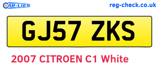 GJ57ZKS are the vehicle registration plates.