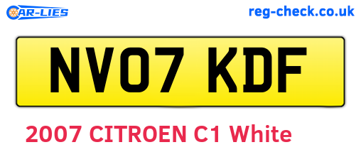 NV07KDF are the vehicle registration plates.