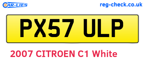 PX57ULP are the vehicle registration plates.