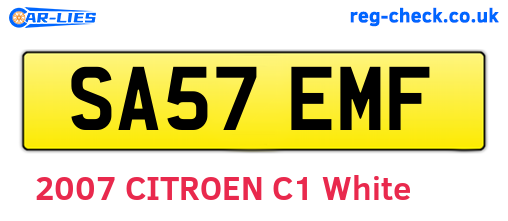 SA57EMF are the vehicle registration plates.