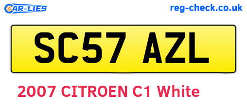 SC57AZL are the vehicle registration plates.