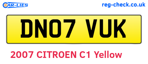 DN07VUK are the vehicle registration plates.