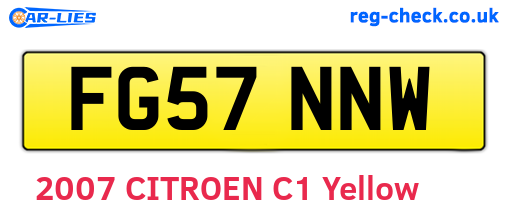 FG57NNW are the vehicle registration plates.