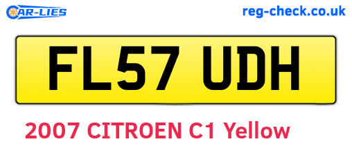 FL57UDH are the vehicle registration plates.
