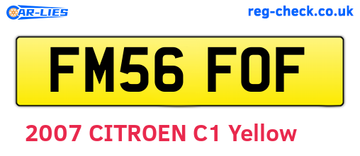FM56FOF are the vehicle registration plates.