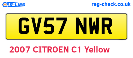 GV57NWR are the vehicle registration plates.