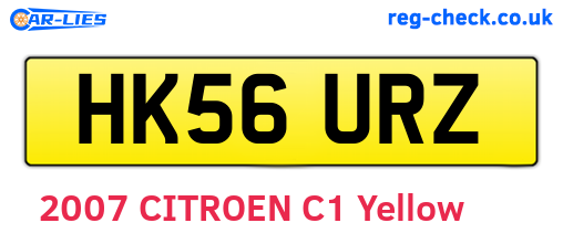 HK56URZ are the vehicle registration plates.