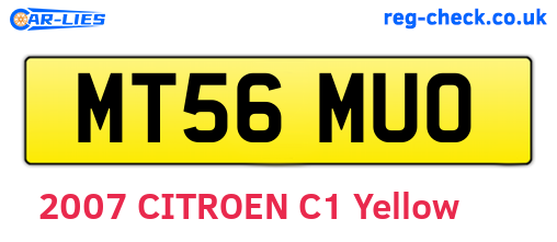 MT56MUO are the vehicle registration plates.