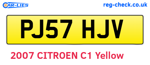 PJ57HJV are the vehicle registration plates.