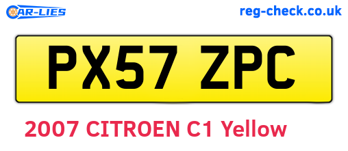 PX57ZPC are the vehicle registration plates.