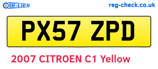 PX57ZPD are the vehicle registration plates.