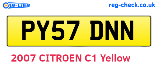 PY57DNN are the vehicle registration plates.